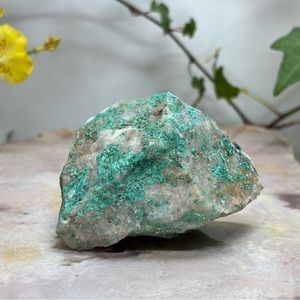 Malachite Sprinkled Quartz Specimen